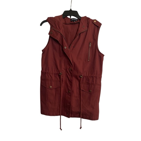 Zenana Outfitters Jackets & Blazers - Zenana Outfitters Burnt Orange Hooded Cinch Waist Utility Vest Size Medium